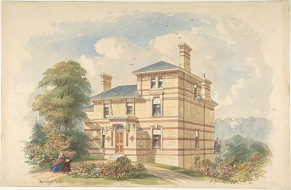Design for a Suburban Villa  after 1862-,  Poster Print Wall Art