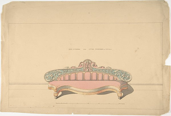Design for Side Ottoman  Later Arabesque or Morisco Style 1835,  Poster Print