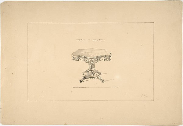 Design for a Fancy Table  Louis Quatorze Style 1835–1900-Rober,  Poster Print