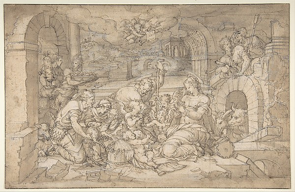 The Adoration of the Shepherds n.d.-Jean Cousin the Younger,  Poster Print Wall Art