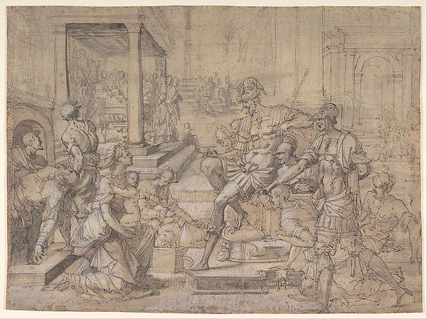 Amya Petitioning Faustus for the Custody of Saint Mamas ca.154,  Poster Print Wall Art
