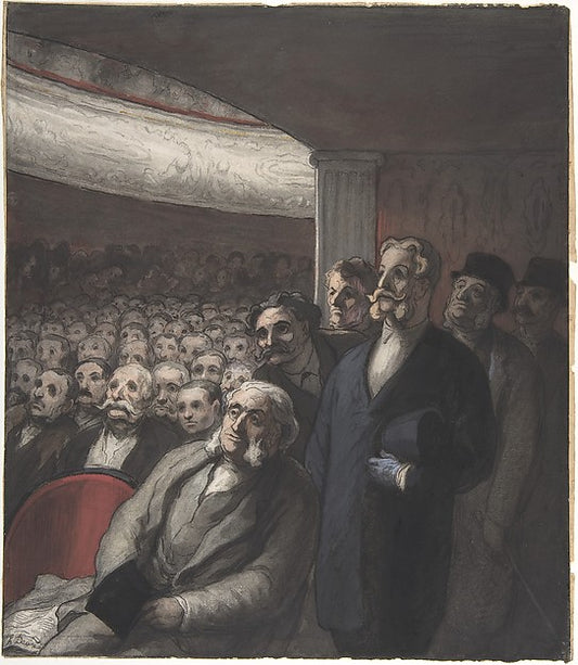 A Theater Audience 19th cent-Honoré Daumier,16x12"(A3) Poster