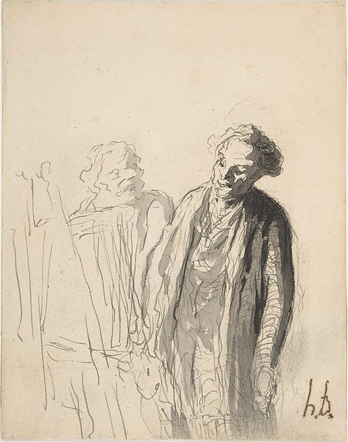 L'Amateur 19th cent-Honoré Daumier,16x12"(A3) Poster