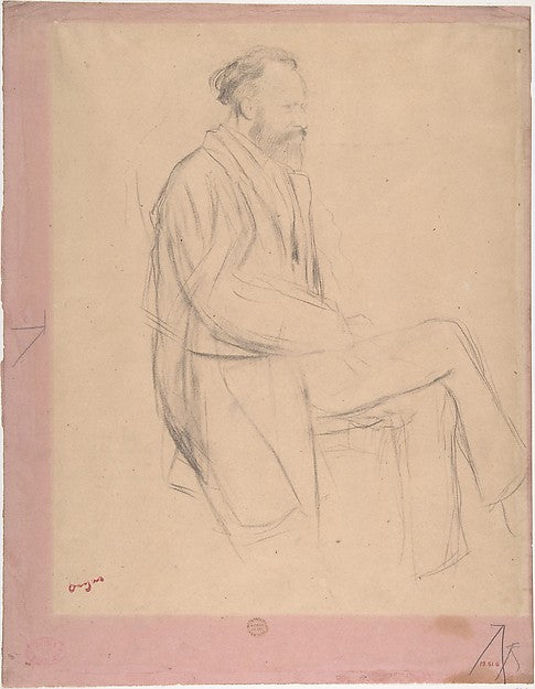 Édouard Manet Seated  Right Profile c1865-Edgar Degas,16x12