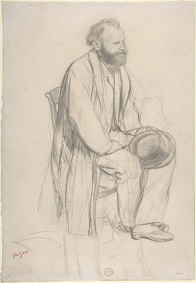 Édouard Manet  Seated  Holding His Hat c1865-Edgar Degas,16x12"(A3) Poster