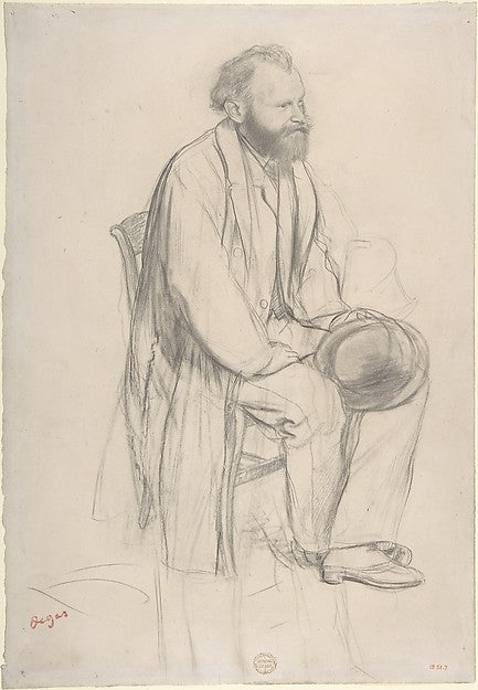 Édouard Manet  Seated  Holding His Hat c1865-Edgar Degas,16x12