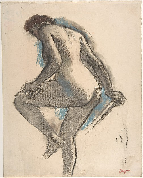 Bather Sponging Her Knee c1883–84-Edgar Degas,16x12