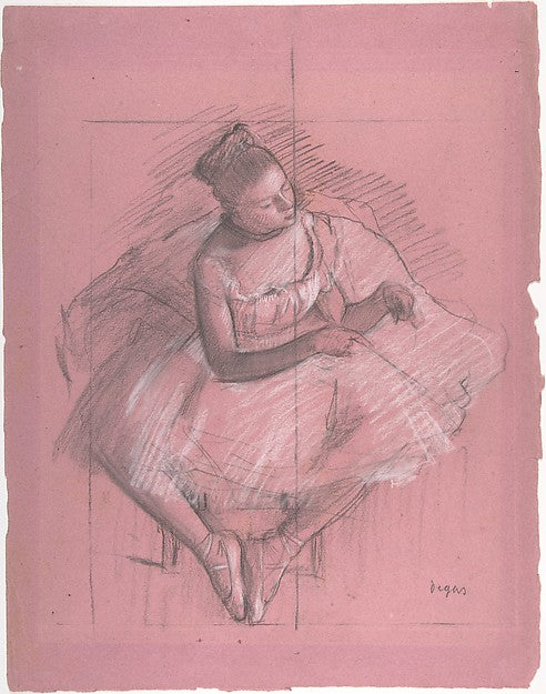 Seated Dancer 1873–74-Edgar Degas,16x12