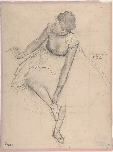 Dancer Adjusting Her Slipper 1873-Edgar Degas,16x12