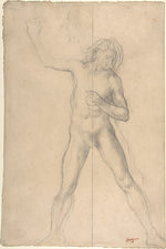 Standing Nude Youth  with right arm raised 1859–60-Edgar Degas,16x12"(A3) Poster