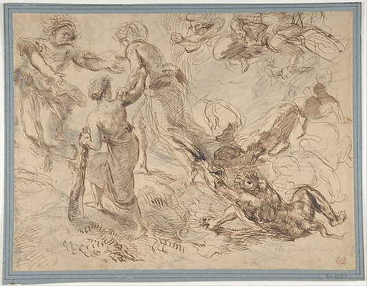 The Triumph of Genius over Envy c1849–51-Eugène Delacroix,16x12"(A3) Poster