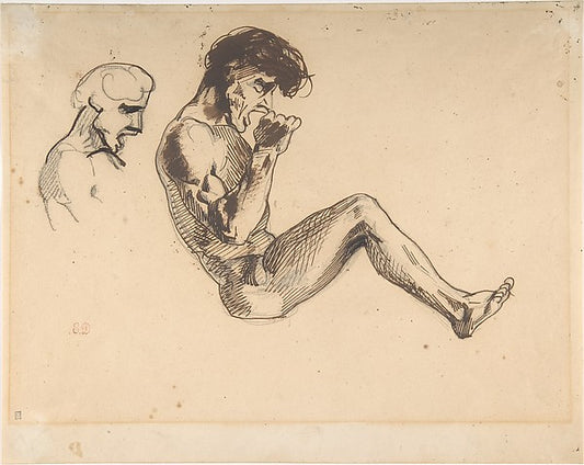 Studies of a Damned Man  for "Dante et Virgile aux Enfers"  18,16x12"(A3) Poster