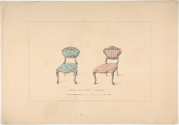 Design for Drawing Room Chairs  Louis Quinze Style 1835–1900-R, Poster Print