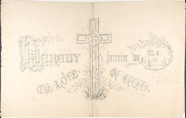 Design for Religious Motto 1830–1900-Robert William Hume ,  Poster Print