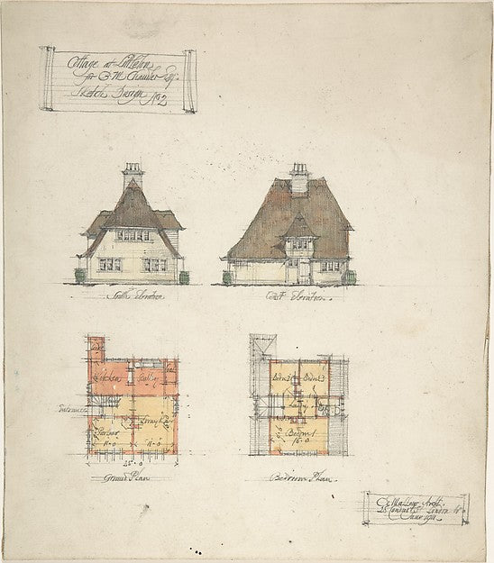 Cottage at Littleton for B.M. Chamber Esq. 1911-Charles Edward,  Poster Print Wall Art