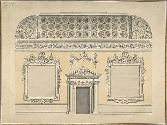 Design for Section of a Rococo Room  with a Coved Ceiling and,16x12"(A3)Poster