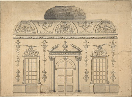 Design for the Decoration of the Window Door Wall of a Rococo,16x12"(A3)Poster