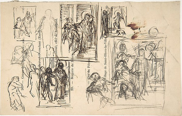 Studies for a figure composition 1820–76-Narcisse-Virgile Diaz,  Poster Print Wall Art