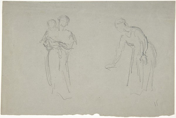Mother and Child and a Female Figure 19th cent-Narcisse-Virgil,16x12"(A3) Poster