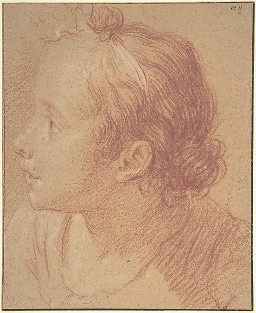 Head of a Young Girl 18th cent-Jacques Dumont, called le Romai,16x12"(A3)Poster