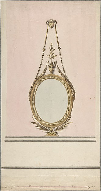 Design for an Oval Mirror late 18th–early 19th cent-John Yenn, Poster Print