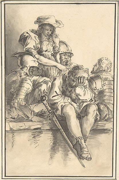 Scene with Banditti mid-18th–early 19th cent-Attributed to Ano,  Poster Print Wall Art