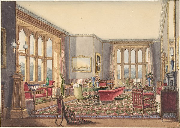 Drawing Room  Guys Cliffe  Warwickshire 1860-Anonymous, Britis,16x12