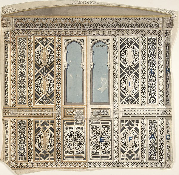 Moorish Wall Elevation 19th cent-Anonymous,British,19th cent,  Poster Print Wall Art