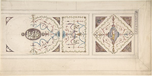 Design for a Ceiling in the Manner of Pergolesi late 18th cent,  Poster Print Wall Art