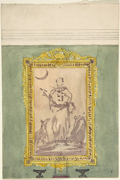 Overmantel Picture with Diana 19th cent-Anonymous, British, 19,  Poster Print Wall Art