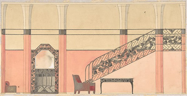 Design for a Hallway with Wrought-iron Details c1925-Georges d,  Poster Print