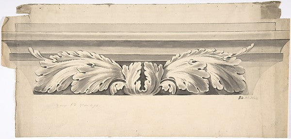 Design for an Entablature Carved with Acanthus 1822-Anonymous,,  Poster Print Wall Art