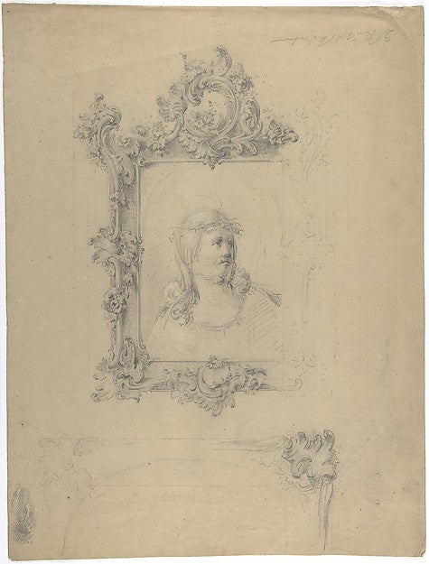 Two Rococo Frames  with Christ as Man of Sorrows in Upper Desi,16x12"(A3)Poster