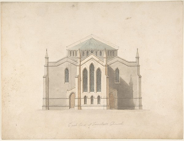 East End of Tunstall Church  19th cent-Anonymous,British,19t,  Poster Print Wall Art