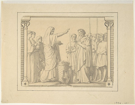 Melchizedek Presenting Abraham with Bread and Wine 1835–64-Hip,16x12"(A3) Poster