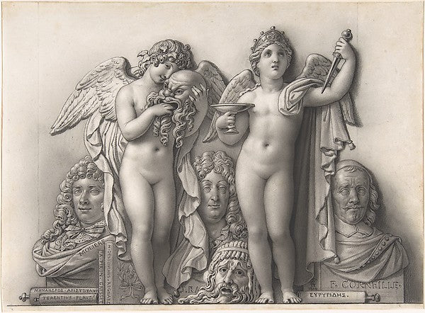 Comedy and Tragedy 1814-Anne Louis Girodet-Trioson, Poster Print