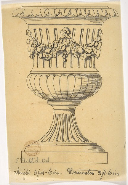 Classical vase 19th cent-Anonymous, British, 19th cent,16x12"(A3)Poster