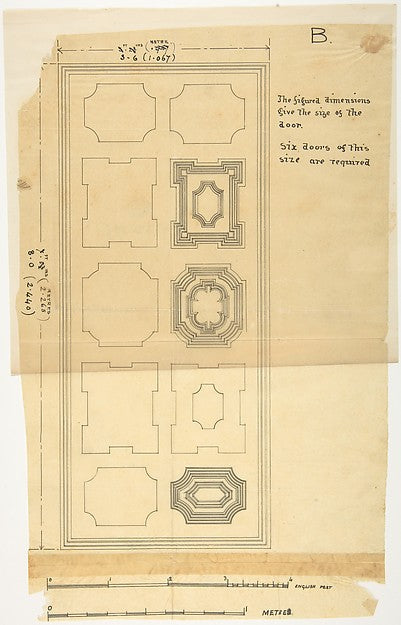 Design for a Door 19th cent-Anonymous, British, 19th cent,  Poster Print Wall Art
