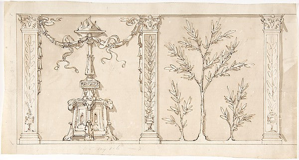 Design for a Frieze or Wall Decoration 19th cent-Anonymous, Br,  Poster Print Wall Art