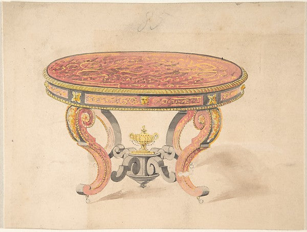 Design for a Round Renaissance Style Table 19th cent-Anonymous,  Poster Print Wall Art
