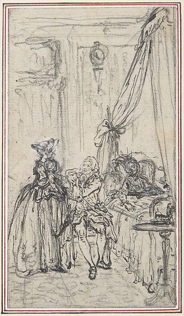 Study for a frontispiece for "Histoire de Miss Jenny" 18th cen,16x12"(A3) Poster
