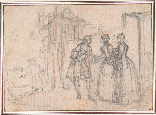 Study for an Engraving of "Songs in the Opera of Flora" 1737-H,16x12"(A3) Poster