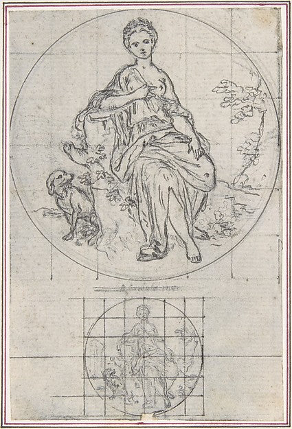 Design for a Box-Lid 18th cent-Hubert François Gravelot,  Poster Print Wall Art
