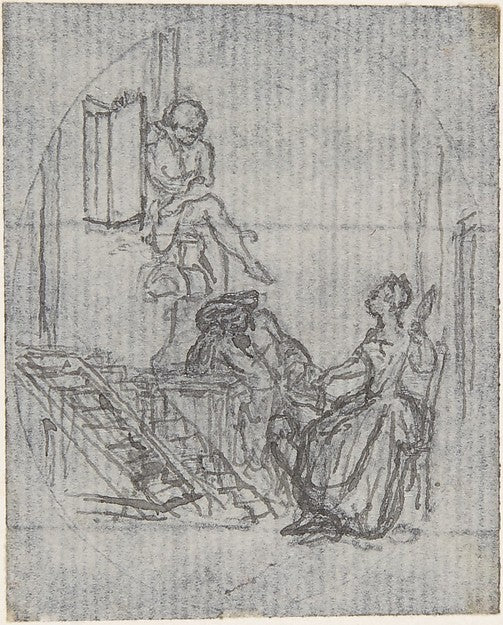 Design for a Book Illustration [?] 18th cent-Hubert François G,16x12"(A3) Poster