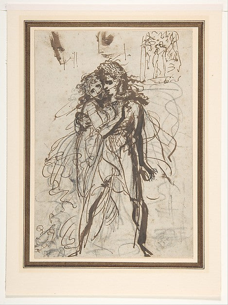 A Man and a Woman Embracing-baron Antoine Jean Gros,16x12"(A3) Poster