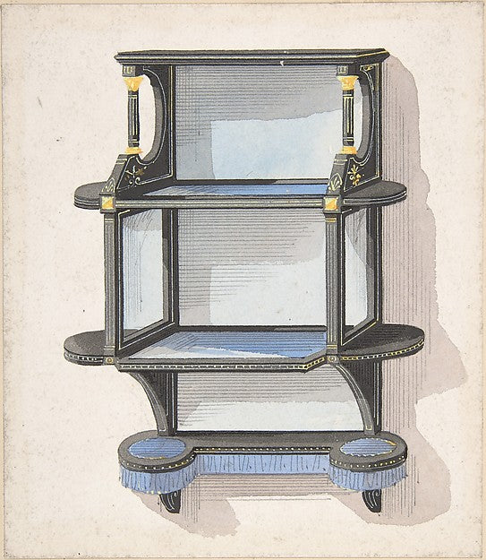 Design for Hanging Shelves 1840–99-Anonymous, British, 19th ce,  Poster Print Wall Art