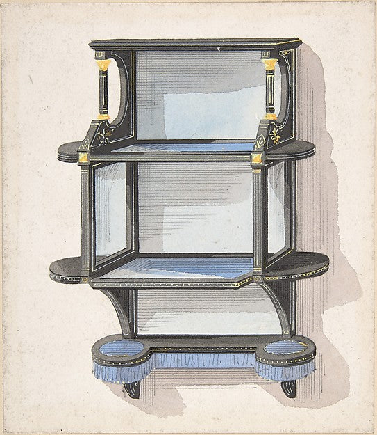 Design for Hanging Shelves 1840–99-Anonymous, British, 19th ce,16x12
