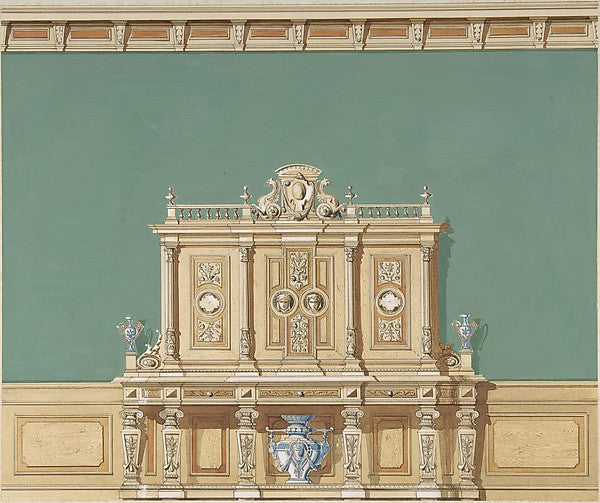 Interior Design with a Large Renaissance Style Cabinet against,16x12
