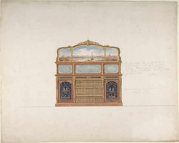 Design for a Cabinet 1830–90-Anonymous, British, 19th cent,  Poster Print Wall Art
