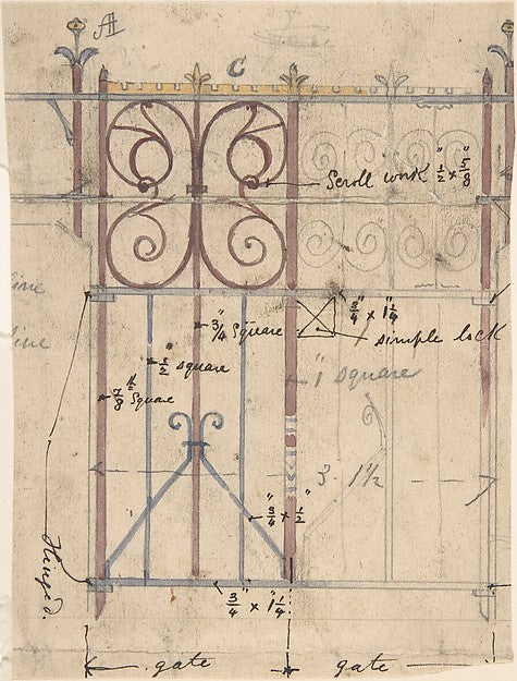 Design for a Church Gate c1880-Attributed to Richardson Ellson,  Poster Print Wall Art